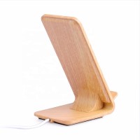 Qi Standard Wireless Charger Fast Charging Pad Dock Wood Charging Stand for Mobile Phone