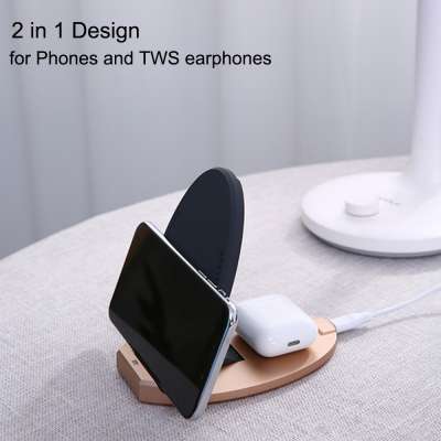 Universal Wireless Qi Charger Stand 3 in 1, Mobile Wireless Charger Fast 10W for Airpod and smartphone