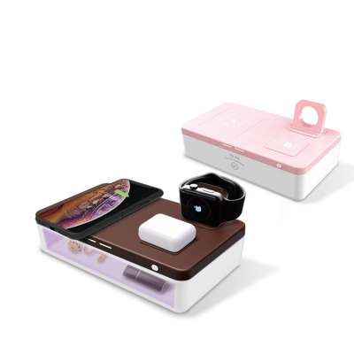 Portable UV Disinfector Sterilizer Box Mobile Phone Fast Wireless Charger Station Sanitizer Case For iwatch earphones