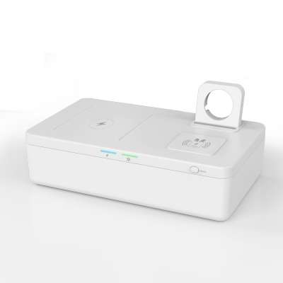 Unique Uv mobile cell phone sanitizer box with wireless charger UVC light disinfection Charge and Fast Charging Sterilizer