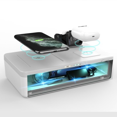 2020 Innovative products 5 in 1 UV Disinfection Box wireless fast charger for phone watch TWS UV sanitizing case with aroma