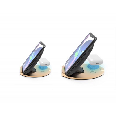 2 in1 qi Wireless Charger Smartphone Holder Stand for Phone earphone Multi Function Charger Instock